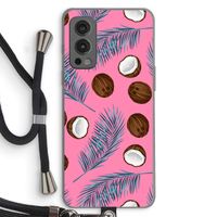 Kokosnoot roze: OnePlus Nord 2 5G Transparant Hoesje met koord