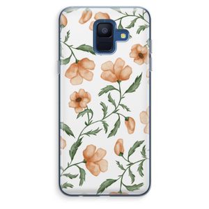 Peachy flowers: Samsung Galaxy A6 (2018) Transparant Hoesje