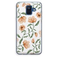 Peachy flowers: Samsung Galaxy A6 (2018) Transparant Hoesje