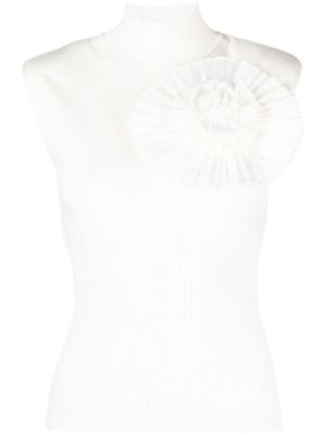 TWINSET haut nervuré à détailde broche - Tons neutres