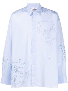 Etudes chemise à imprimé graphique - Bleu