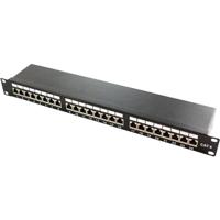 LogiLink NP0061 24 poorten Patchpaneel 483 mm (19) CAT 6A 1 HE Zwart