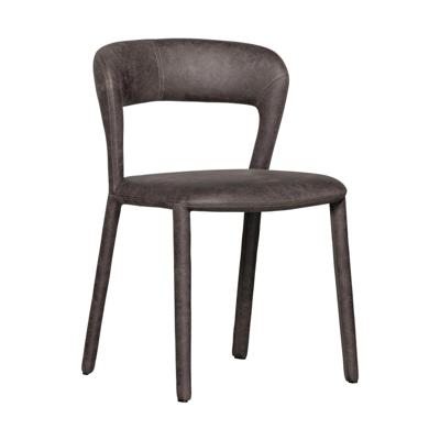 Woood Noble eetkamerstoel leerlook Zwart