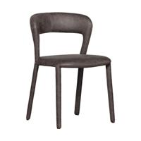 Woood Noble eetkamerstoel leerlook Zwart