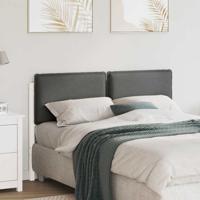 Gestoffeerd hoofdbord met hoofdeinde Wit en Lichtgrijs 140 cm - thumbnail