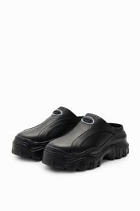 Chunky leren clogs - BLACK - 41