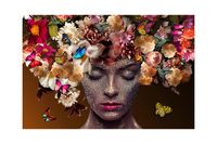 Glasschilderij - Glitter Vrouw - 120 x 80 cm