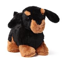 Puckator Deurstopper Teckel hond - 1.2 kg - zwart/bruin - knuffeldier - H22 cm - deurstop