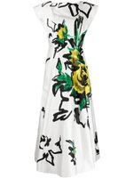 Philosophy Di Lorenzo Serafini robe évasée Punk Flowers à fini satiné - Blanc