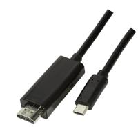 LogiLink UA0330 USB-C-displaykabel USB-C / HDMI Adapterkabel USB-C stekker, HDMI-A-stekker 3.00 m Zwart