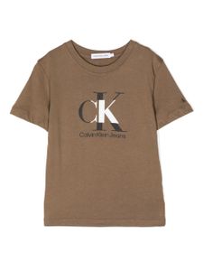 Calvin Klein Kids t-shirt en coton à logo imprimé - Marron