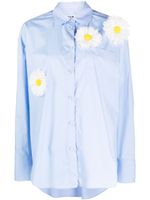 MSGM chemise en popeline à fleurs - Bleu