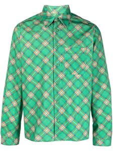 ERL check-pattern corduroy shirt - Vert