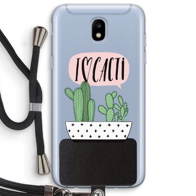 I love cacti: Samsung Galaxy J5 (2017) Transparant Hoesje met koord