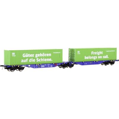 Mehano 28398 HO containerwagen Sgmrss90 DB Cargo van de Ermewa
