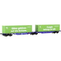 Mehano 28398 HO containerwagen Sgmrss90 DB Cargo van de Ermewa