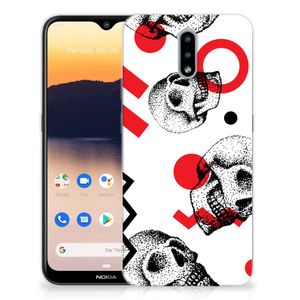 Silicone Back Case Nokia 2.3 Skull Red