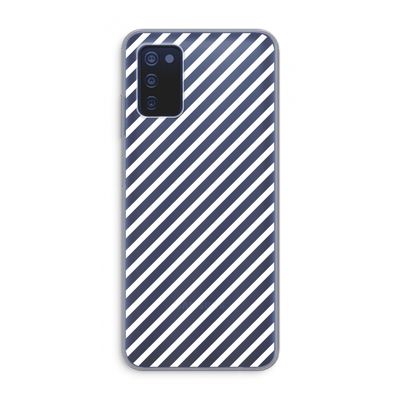 Strepen zwart-wit: Samsung Galaxy A03s Transparant Hoesje