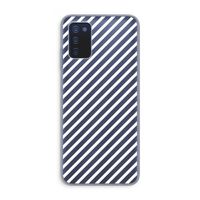 Strepen zwart-wit: Samsung Galaxy A03s Transparant Hoesje