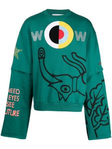 Walter Van Beirendonck sweat à appliqué Target - Vert