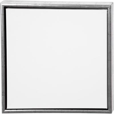 Creativ Company Canvas met lijst, afm 40x40 cm, 360 gr, antiek zilver, wit, 1 stuk