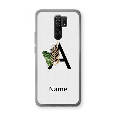 Charcoal Flora: Xiaomi Redmi 9 Transparant Hoesje