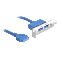 DeLOCK Slotplaat en USB 3.0 naar 19 Pin slotplaatje Laag profiel - thumbnail