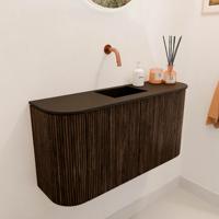 Toiletmeubel Mondiaz Joya | 83.2 cm | Meubelkleur Walnut | Faye wastafel Urban Midden | Zonder kraangat(en) Toiletmeubel Mondiaz Joya | 83.2 cm | Meubelkleur Walnut | Faye wastafel Urban Midden | Zonder kraangat(en)