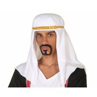 Atosa Carnaval verkleed hoed voor een Arabier/Sjeik - hoofddoek wit - heren   - - thumbnail