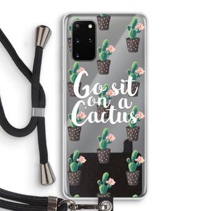 Cactus quote: Samsung Galaxy S20 Plus Transparant Hoesje met koord