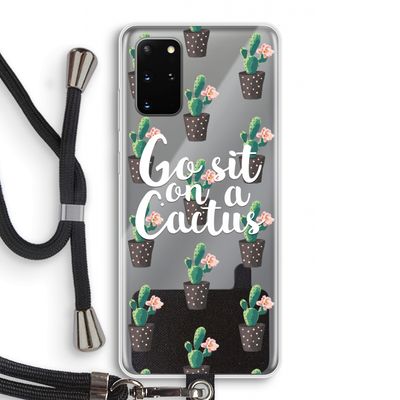 Cactus quote: Samsung Galaxy S20 Plus Transparant Hoesje met koord