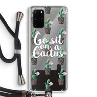 Cactus quote: Samsung Galaxy S20 Plus Transparant Hoesje met koord