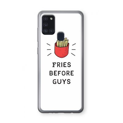 Fries before guys: Samsung Galaxy A21s Transparant Hoesje