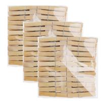 Bamboe houten wasknijpers - 144x - hout - 7 cm