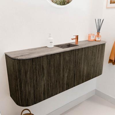 Toiletmeubel Mondiaz Joya Dlux | 113.2 cm | Meubelkleur Shadow | Faye wastafel Oza Wasbak Midden | 1 kraangat