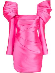 Solace London robe courte froncée à manches bouffantes - Rose