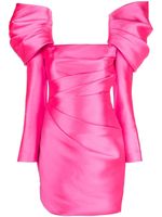 Solace London robe courte froncée à manches bouffantes - Rose