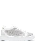 Philipp Plein baskets à ornements en cristal - Blanc - thumbnail