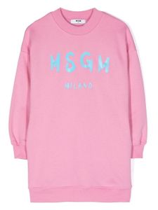 MSGM Kids robe-pull à logo imprimé - Rose