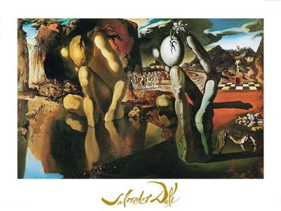 Kunstdruk Salvador Dali - La metamorfosi di narciso 80x60cm