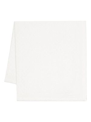 Karl Lagerfeld écharpe frangée à motif monogrammé - Blanc