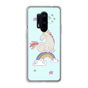 Regenboog eenhoorn: OnePlus 8 Pro Transparant Hoesje