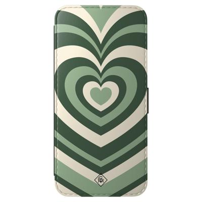 Samsung Galaxy A56 flipcase - Hart swirl groen