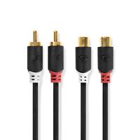 Nedis Stereo-Audiokabel | 2x RCA Male | 2x RCA Female | 2 m | 1 stuks - CABW24205AT20 CABW24205AT20