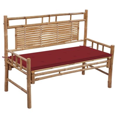 VidaXL Tuinbank met kussen 120 cm bamboe