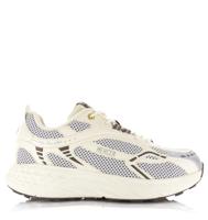 Mercer Amsterdam The Re-Run MAX Cactus | White/Brown Wit Mesh Lage sneakers Unisex