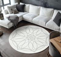 Mandala-ontwerp vinyl tapijt wit