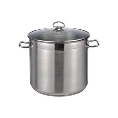 HI Soeppan met inhoud 15 liter - met deksel - RVS - zilver - 28 x 25 cm - Koken - Alle warmtebronnen