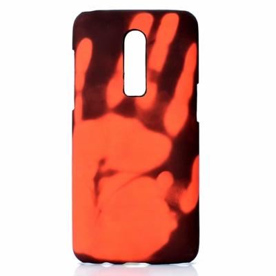 Plak de huid + PC thermische sensor verkleuring geval voor een plus 6 (zwart rood)