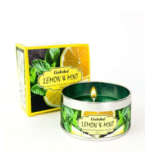 Goloka Geurkaars in blik - Lemon & Mint